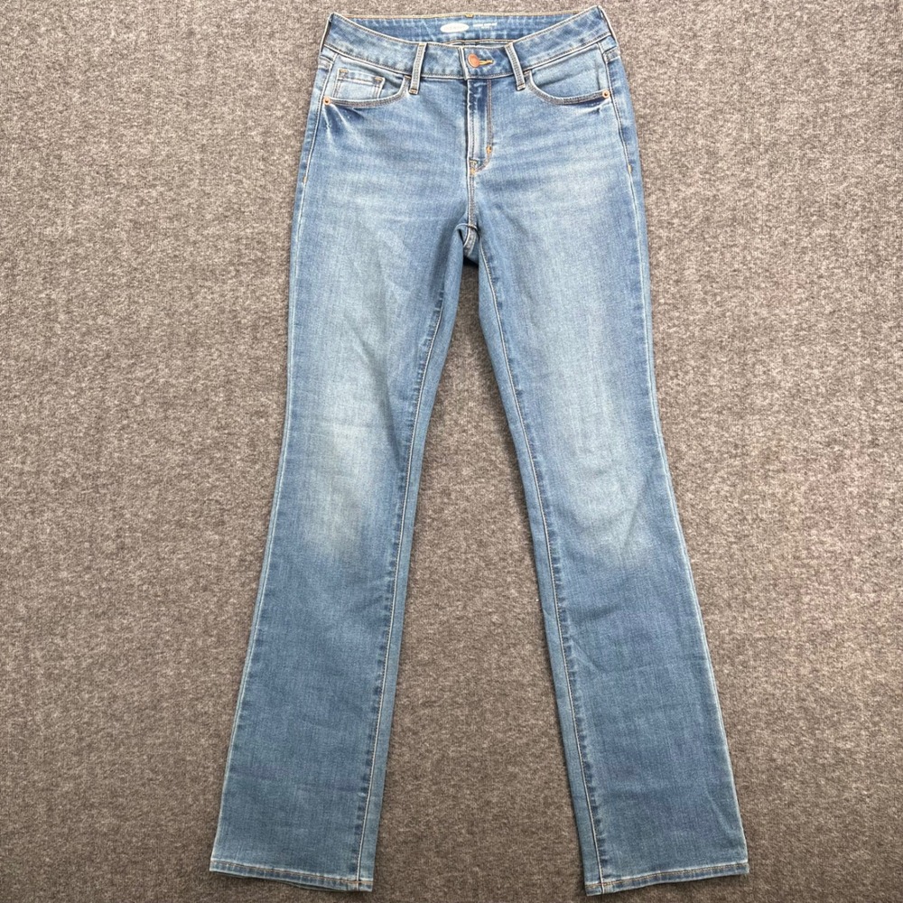 Old Navy Kicker Boot-Cut Jeans Womens 0 Medium Wash Mid-Rise Blue Denim Stretch
